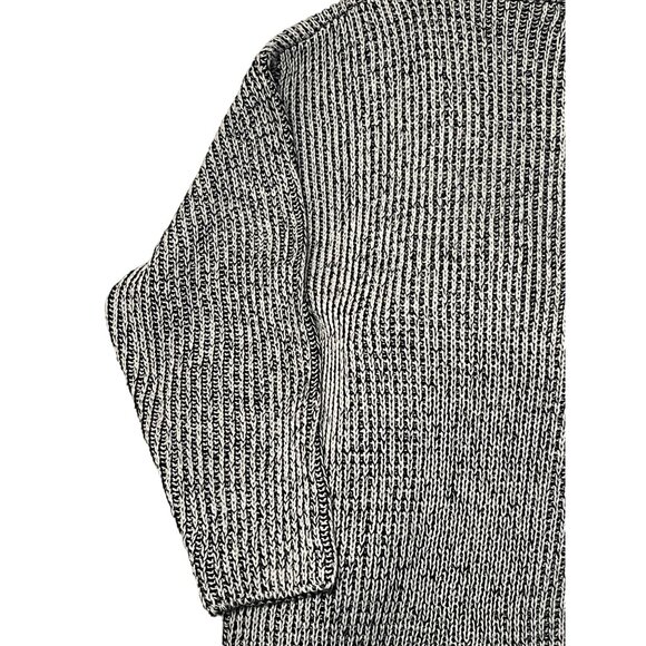Chunky Knit Turtleneck Sweater By Together! Size L Black & White Wool Blend Cozy - Picture 7 of 15